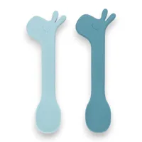 Done By Deer Lalee Siliconen Lepels Blauw 2 Stuks