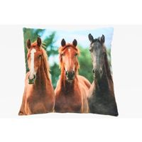 Sierkussen met paarden dierenprint 35 cm   -