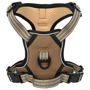 VidaXL Hondentuigje met riem en halsband verstelbaar m bruin