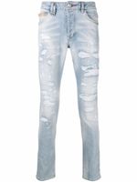 Philipp Plein jean skinny à finitions effilochées - Bleu - thumbnail