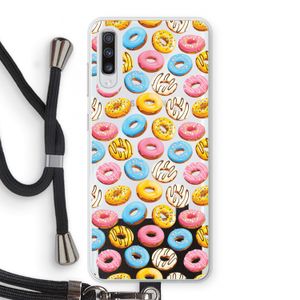 Pink donuts: Samsung Galaxy A70 Transparant Hoesje met koord