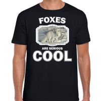 Dieren poolvos t-shirt zwart heren - foxes are cool shirt - thumbnail