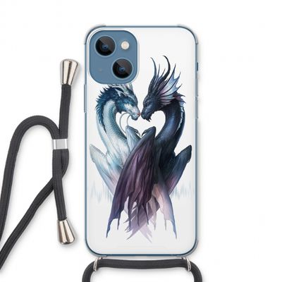 Yin Yang Dragons: iPhone 13 Transparant Hoesje met koord