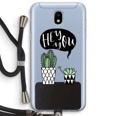 Hey you cactus: Samsung Galaxy J5 (2017) Transparant Hoesje met koord
