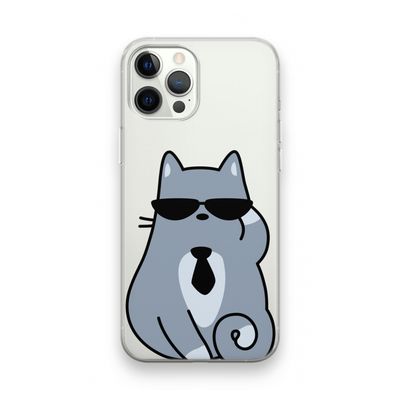 Cool cat: iPhone 12 Pro Transparant Hoesje