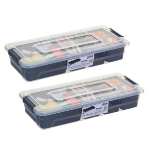 5Five Opslag sorteerbox - 2x - 6 vakjes indeling - 35 x 15 x 7 cm - kunststof - opbergdoos