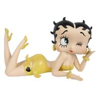 Betty Boop Liggend in Gele Glitterjurk Beeldje