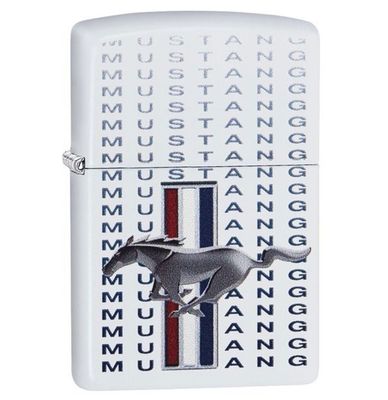Zippo Aansteker Ford Mustang Wit