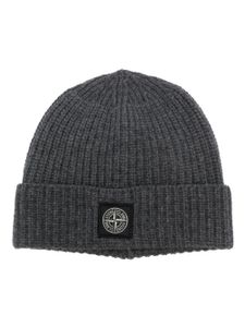 Stone Island bonnet nervuré à motif Compass - Gris