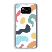 Memphis Shapes Blue: Xiaomi Poco X3 NFC Transparant Hoesje