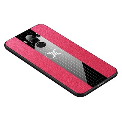 Voor Huawei mate 9 XINLI stiksels doek Textue schokbestendig TPU beschermhoes (rood)