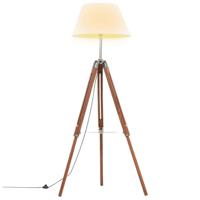 The Living Store Retro Vloerlamp - Houten Lamp - Vintage Design - 64x59x(100-141) cm - E27 Fitting - Max - 25W - - thumbnail