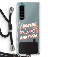 Pizza is the answer: Sony Xperia 5 III Transparant Hoesje met koord