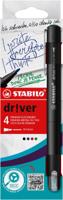 STABILO dr!ver fineliner, medium punt, geassorteerde kleuren, blister van 4 stuks