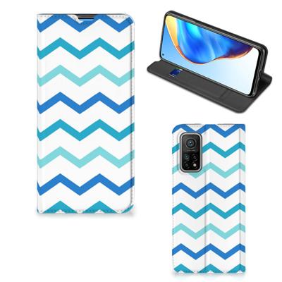 Xiaomi Mi 10T | 10T Pro | Hoesje met Magneet | Zigzag Blauw