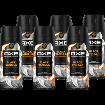 AXE Fine Fragrance Collection Premium Deodorant Bodyspray Black Vanilla 150 ml x 6 stuks bij Jumbo