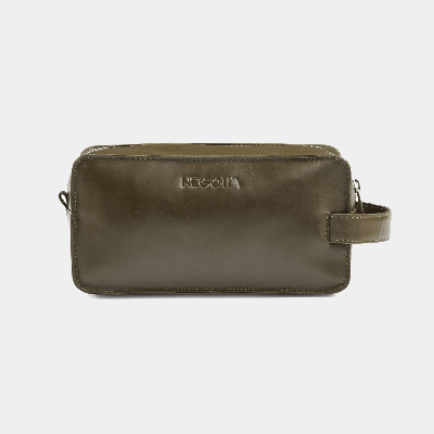NEGOTIA Delta Leren Toilettas Groen Heren & Dames