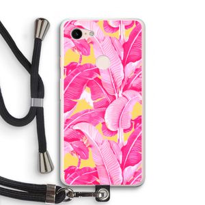 Pink Banana: Pixel 3 XL Transparant Hoesje met koord
