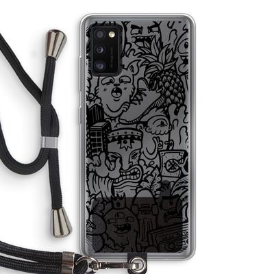 Vexx Black Mixtape: Samsung Galaxy A41 Transparant Hoesje met koord