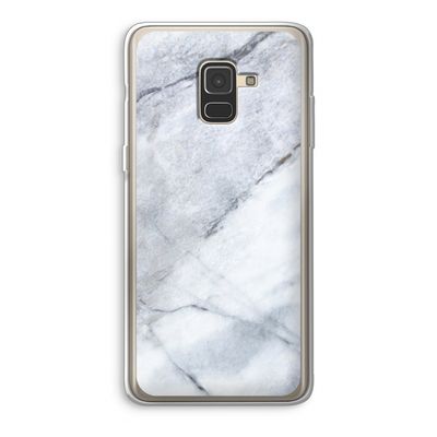 Witte marmer: Samsung Galaxy A8 (2018) Transparant Hoesje