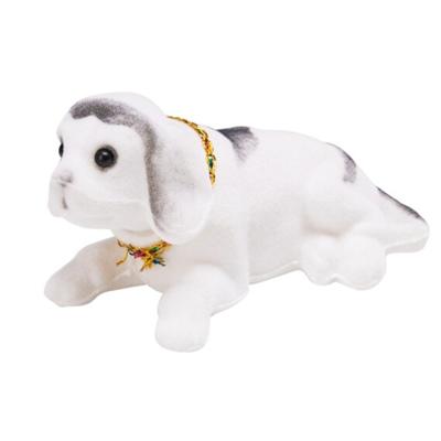 Bewegende knikkende hond voor in de auto - wit - auto decoratie voor de hoedenplank