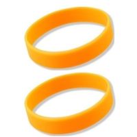 Set van 6x stuks siliconen armbandje neon oranje