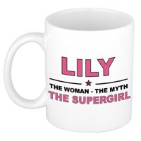 Lily cadeau mok - Woman Myth Supergirl - naam koffiemok - 300 ml - collega - moederdag