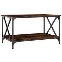 The Living Store Salontafel - Klassiek Gerookt Eiken - 80 x 50 x 45 cm