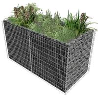 VidaXL Gabion plantenbak verhoogd 180x90x100 cm staal zilverkleurig