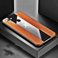 Voor OPPO A7X/F9 XINLI stiksels doek Textue schokbestendig TPU beschermhoes (bruin)