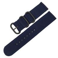 Wasbaar nylon canvas horlogeband band breedte: 18mm (donkerblauw met zwarte ring gesp)