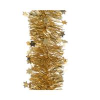 Decoris everlands kunstkerstboom Guirlande Tinsel Glans Ster 10cm X 270cm Goud - thumbnail