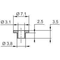 TRU COMPONENTS TC-V5357-203 Isolatieschijf 1 stuk(s) Buitendiameter: 7.1 mm, 3.8 mm Binnendiameter: 3.1 mm