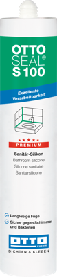 Ottoseal S100 Sanitairsilicone 300ml koker - Morgengrijs C961