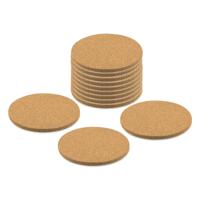 Onderzetters voor glazen - 12x - rond - kurk - 10 x 10 cm