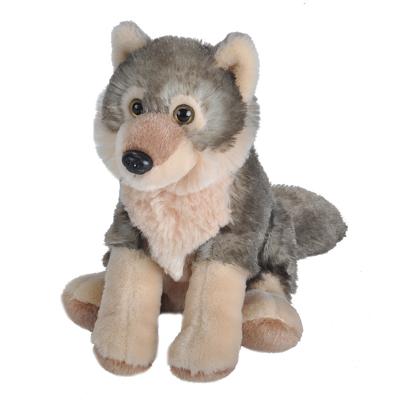 Pluche wolf knuffel - 16 cm - wolven knuffels