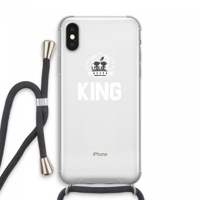 King zwart: iPhone XS Max Transparant Hoesje met koord