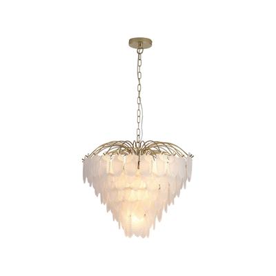 Searchlight WandlampFeather goud met wit glas - 48970-6SB