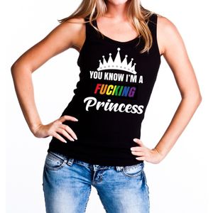 Zwart You know i am a fucking Princess tanktop / mouwloos shirt dames XL  -