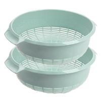 Plasticforte keuken vergiet - 2x stuks - kunststof - 27 x 10 cm - mintgroen - Keuken accessoires