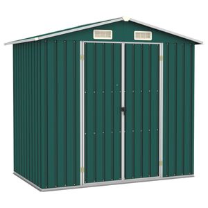 VidaXL Tuinschuur 205x129x183 cm gegalvaniseerd staal groen