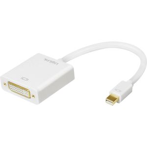 LogiLink CV0037B Adapter [1x Mini-DisplayPort stekker - 1x DVI-bus 24+5-polig] Wit 15.00 cm