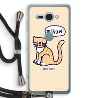 Miauw: Sony Xperia XZ2 Compact Transparant Hoesje met koord Miauw: Sony Xperia XZ2 Compact Transparant Hoesje met koord