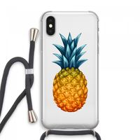 Grote ananas: iPhone XS Max Transparant Hoesje met koord