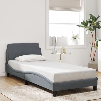 Bedframe zonder matras 90x190 cm fluweel donkergrijs
