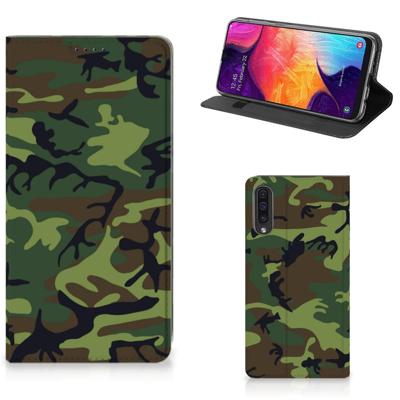 Samsung Galaxy A50 | Hoesje met Magneet | Army Dark