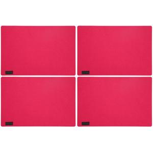 Placemats/onderleggers voor op tafel - 12x stuks - roze - 30 x 45 cm - met ronde hoeken