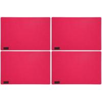 Placemats/onderleggers voor op tafel - 12x stuks - roze - 30 x 45 cm - met ronde hoeken