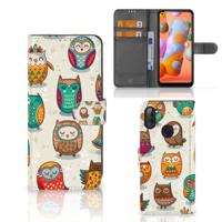 Samsung Galaxy M11 | A11 | Telefoonhoesje | Met pasjeshouder | Vrolijke Uilen