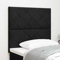 Hoofdbord Wandgemonteerd Geometrisch Zwart 100 cm Fluweel